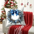 thumbnail image 7 of Xuniizn Christmas Pillow Covers 18x18 inch Xmas Decorations Soft Plush Faux Fur Wool Christmas Throw Pillow Cases Winter Holiday Decor for Sofa Living Room, Blue, 7 of 7