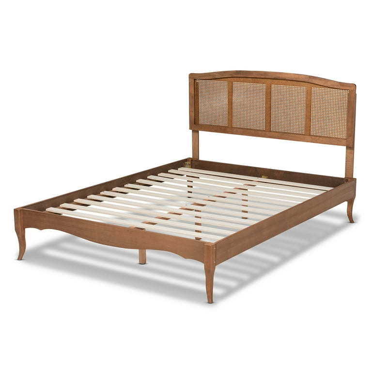 Baxton Studio Marieke Vintage French Inspired Ash Wanut Finished Wood and Synthetic Rattan King Size Platform Bed Baxton Studio Marieke Vintage French Inspired Ash Wanut Finished Wood and Synthetic Rattan King Size Platform Bed