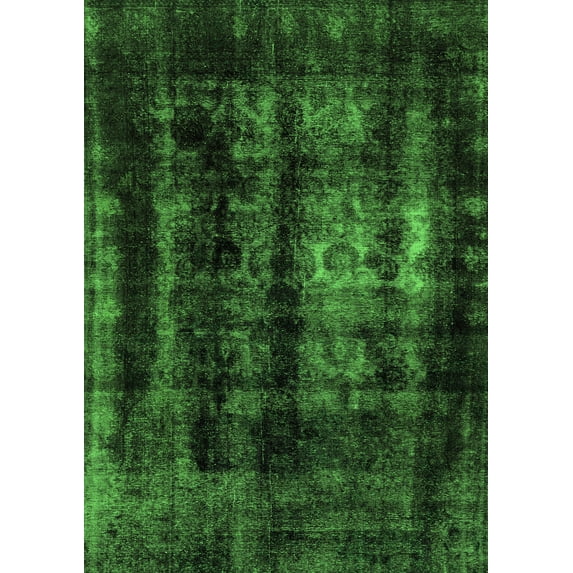Ahgly Company Indoor Rectangle Abstract Green Modern Area Rugs, 6' x 9'