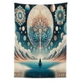 thumbnail image 2 of Ambesonne Mandala Outdoor Tablecloth, Mystic Lands Arcane World, 58"x104", Dark Turquoise and Peach, 2 of 2