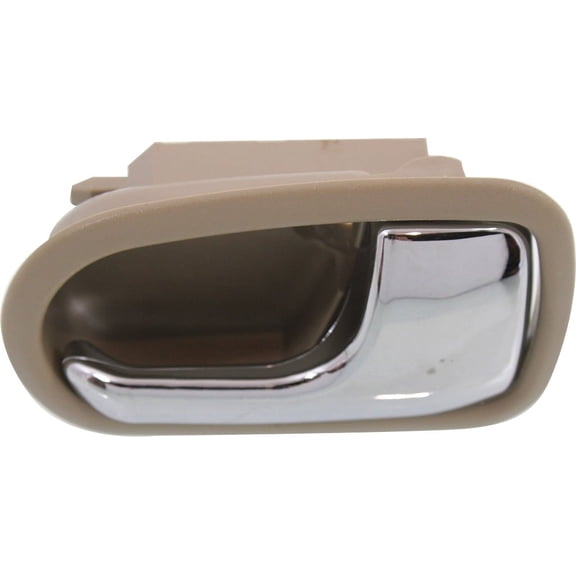 Interior Door Handle Compatible with 1995-2003 Mazda Protege Front or Rear, Passenger Side Beige bezel with chrome lever