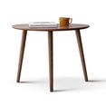 thumbnail image 5 of Pebble Shaped Coffee Table, Center Table Low Table Plate Desk with 100% Solid Oak Wood Top, Pebble Shaped Natural Wooden Desk Work Table for Hallway Closet, 22.83''L*15.75''W*33.46''H, Walnut, 5 of 7