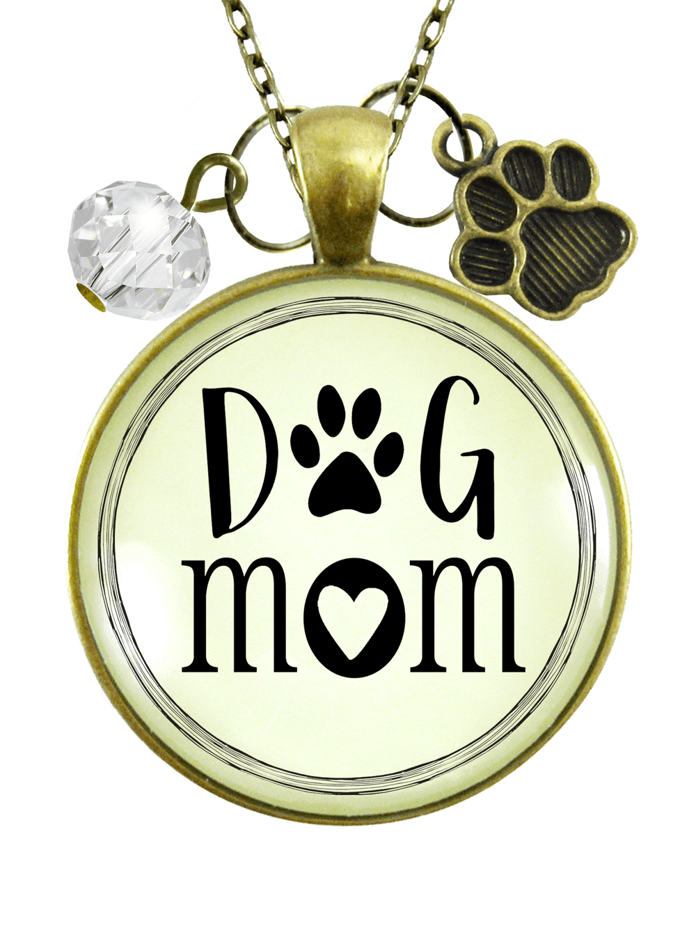 Dog Mom Necklace Charm Pendant Paw Print Keyring Jewelry Gifts For Mum Mother 