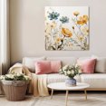 thumbnail image 5 of Yellow Blue Spring Floral Wall Art Painting on Canvas, Watercolor Summer Botanical Canvas Art Home Prints Wall Art Framed Modern Artwork for Living Room Bedroom Wall Decor 12x12in, 5 of 9