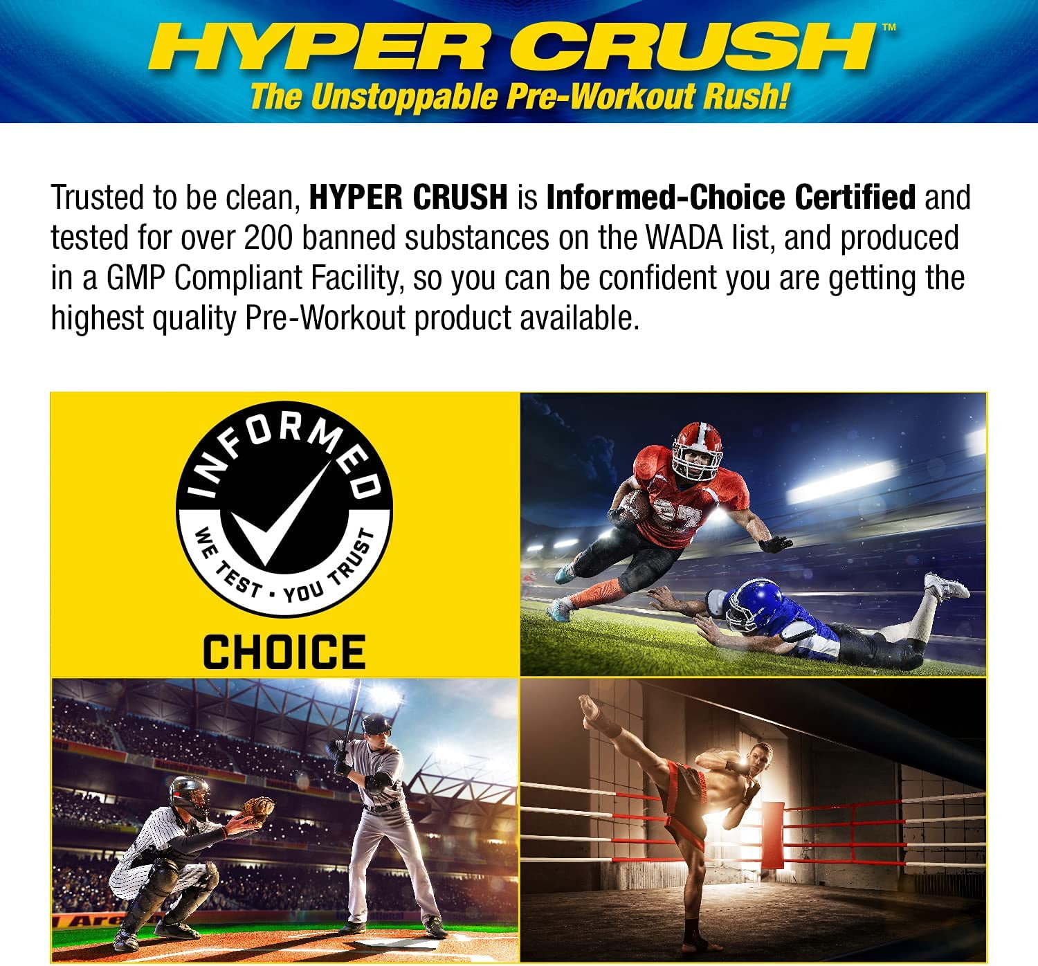 MHP Hyper Crush Pre-Workout Powder – Energy, Pumps & Fatigue Support – 3 g Creatine, Citrulline, 350 mg Caffeine – Strawberry Kiwi, 30 Servings