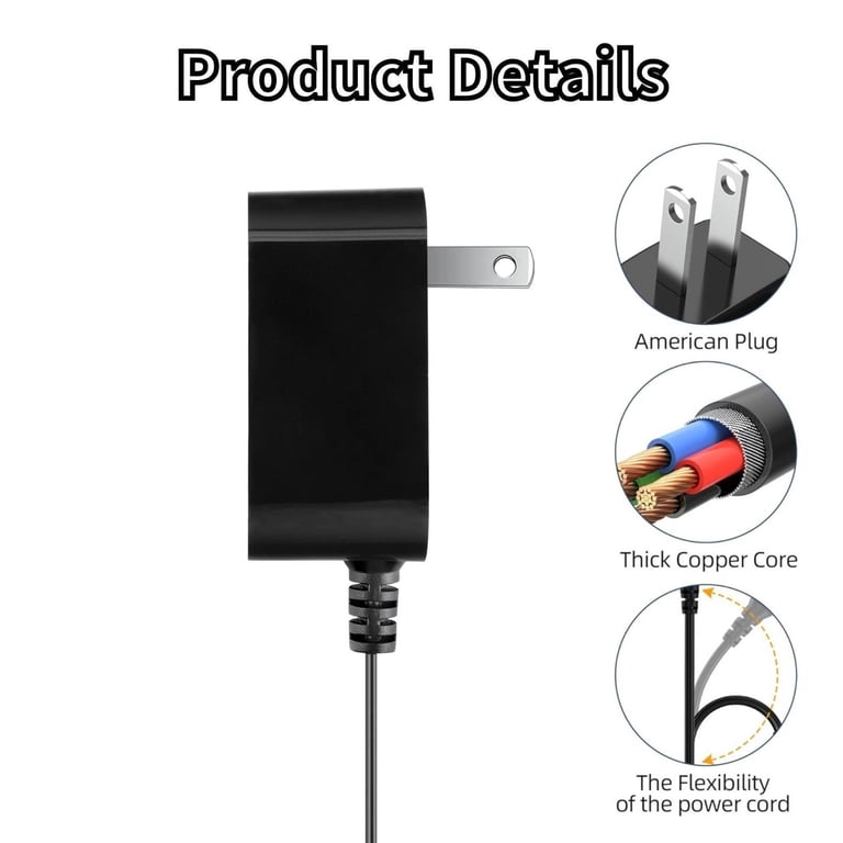 K-Mains, Black+Decker HHVK515JP07, AC Adapter, 100-240V, 5.8ft