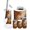 Color 1, variant on Rustic Bathroom Accessory Set 6 Piece Bear Wooden Board Farmhouse Wild Animal Forest Trash can, Toothbrush Holder, Toothbrush Cup, Soap Dispenser, Soap Dish, Toilet Brush Holder