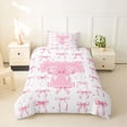 thumbnail image 2 of Manfei Dreamy Pink Bowtie Twin Bedding For Girls,Aesthetic Letter T Alphabet Initial Duvet Cover Set For Kids,Pink Reversible,2pcs(No Comforter), 2 of 6