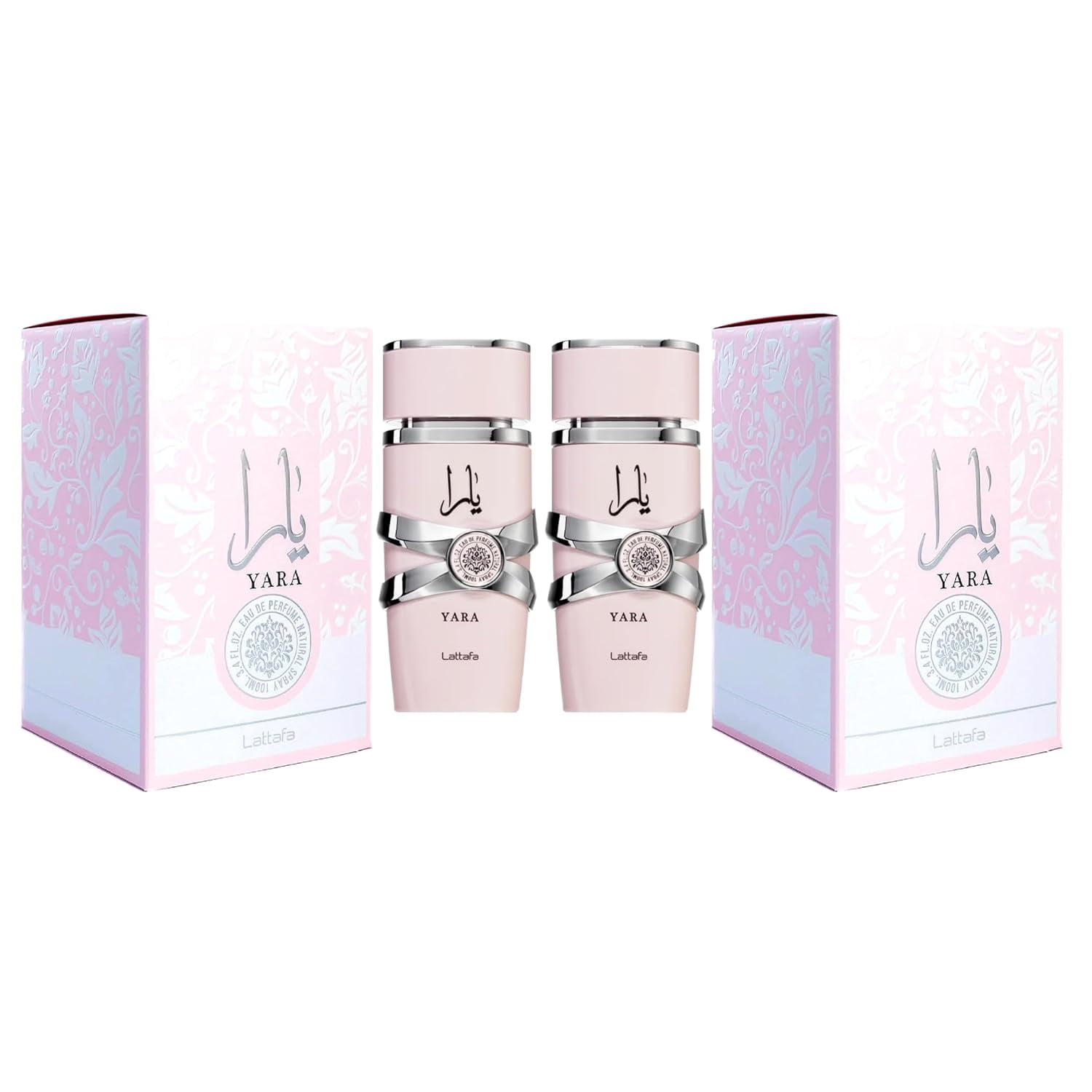 (2-PACK) Lattafa Yara for Women Eau de Parfum Spray, 3.4 Fl Oz (100 ml)