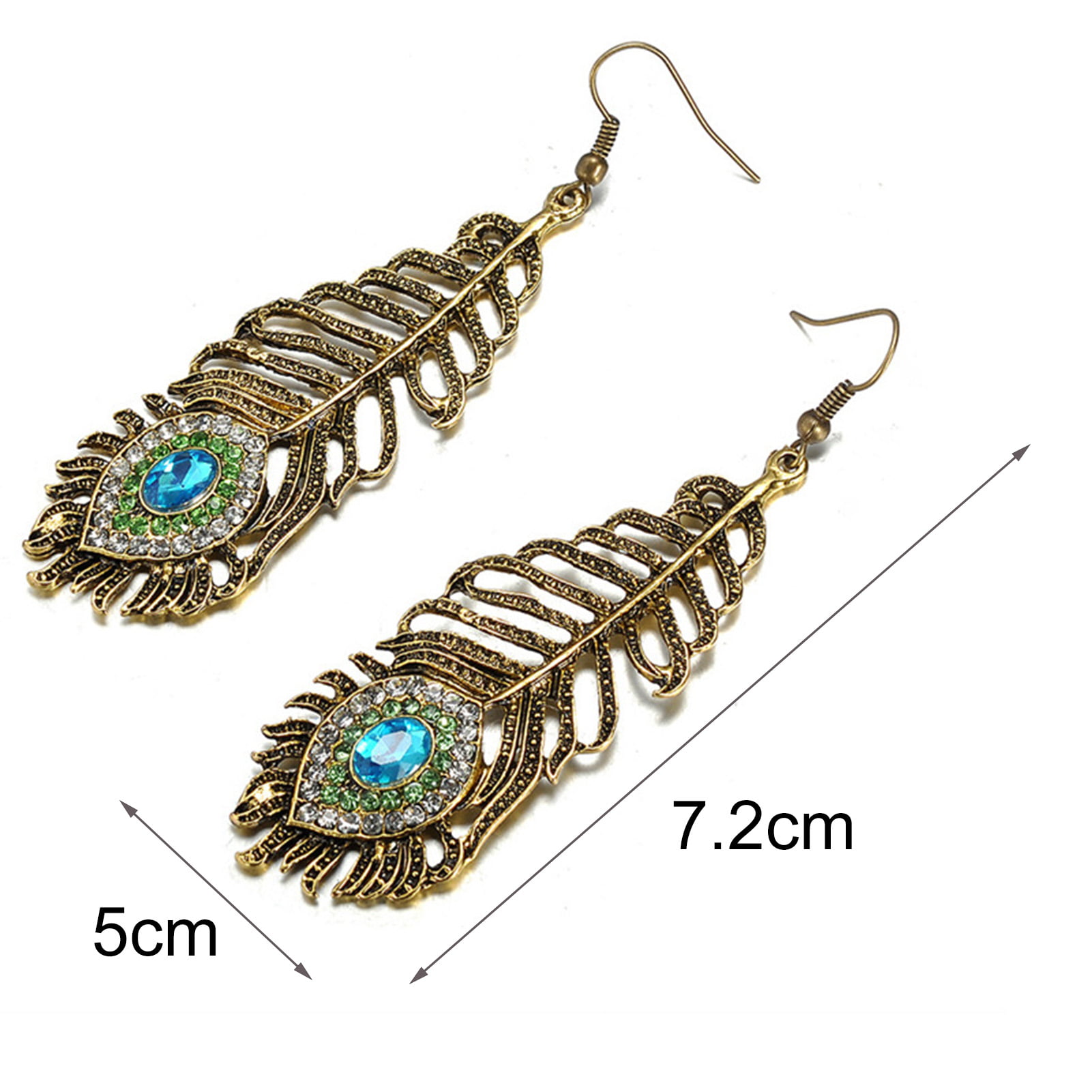 Silver Plated Fashion Peacock Feather Drop Dangle Earrings Gift Present