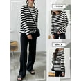 thumbnail image 7 of Xuanfei Women Striped Crew Neck Long Sleeve Knitwear Vintage Pullover Sweater, 7 of 7