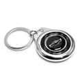 thumbnail image 2 of iPick Image for Chevrolet Black Logo Real Black Carbon Fiber Chrome Roundel Metal Case Key Chain, Official Licensed, 2 of 5