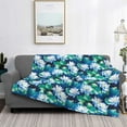 thumbnail image 2 of Naloa Blue Lotus Flower Flannel Fleece Throw Blanket for Bed Couch, Thick Blanket - All Seasons Suitable for Women, Men and Kids-40"x30", 2 of 6