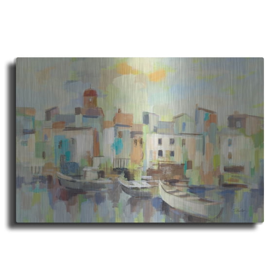 Luxe Metal Art 'Chartreuse Light'  by Silvia Vassileva Metal Wall Art, 36" x 24"
