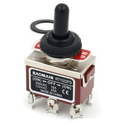Baomain Momentary Toggle Switch DPDT (ON)-Off-(ON) 3 Position 6 Screw Terminal RT1322FS 125VAC 20A with Rainproof Cap