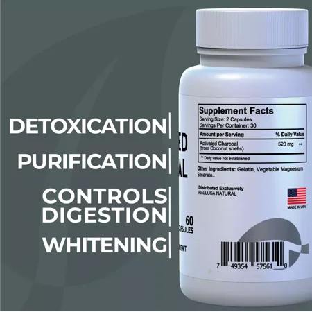 Organic Activated Charcoal- Highly Absorbent - Detox Supplement - Gas & Bloating