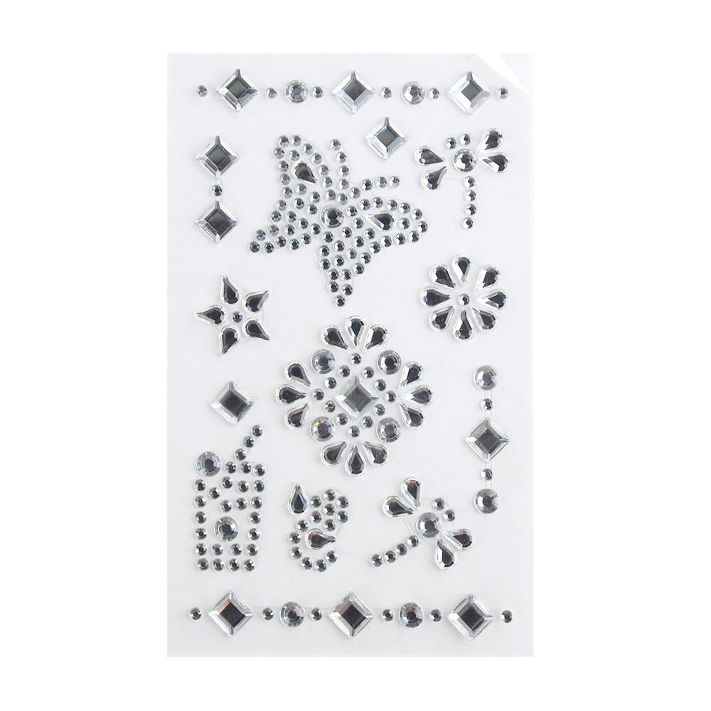 Snowflakes Sticker Self Adhesive Diamantes Sparkling Cards Invites Wine Glass 6 