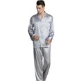 thumbnail image 1 of CNKOO Men‘s Soft Silk Surface Pajamas Set Casual Home Service Two-Piece Set, 1 of 5