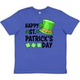 thumbnail image 3 of Inktastic Happy St. Patrick's Day Green Hat and Clovers Youth T-Shirt, 3 of 5