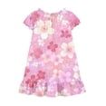 thumbnail image 4 of HAOTAGS Girls Casual Dress, Floral Graphic Ruffles Flowy Short Sleeve Soft Comfort Home Sleepwear Dress Multicolor Size 8, 4 of 9