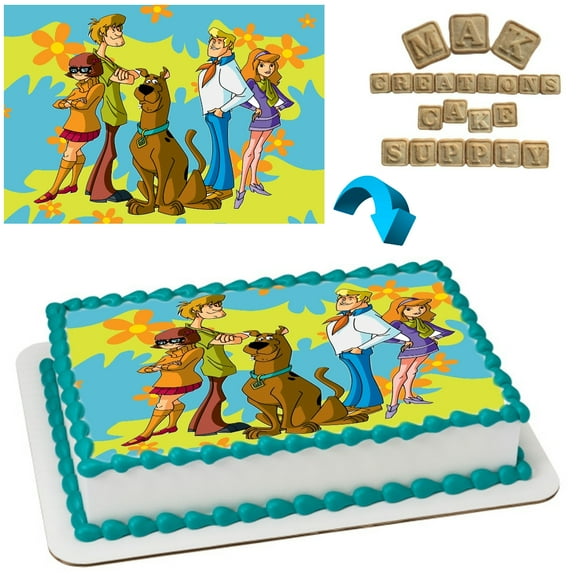 Scooby Dooby Doo and the Crew Birthday 1/4 Sheet Edible Cake Topper
