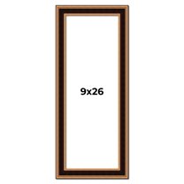 9x26 Frame Gold Brown Plein Air Vintage Solid Wood Picture Frame | 1.75 Inches Moulding Width |
