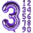 thumbnail image 1 of 40 Inch Purple Numbers 0-9 Birthday Party Decorations Helium Foil Mylar Number Balloon 3, 1 of 4