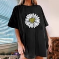 thumbnail image 2 of Hauts d'Été pour les Femmes 2023 Femmes Peu Marguerite Impression Col Rond Manches Courtes T-shirt Top Chemisier Pull, 2 of 5