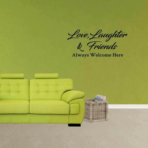 Wall Decal Quote Love Laughter And Friends Always Welcome Here Vinyl Sticker Love Wall Decor PC685