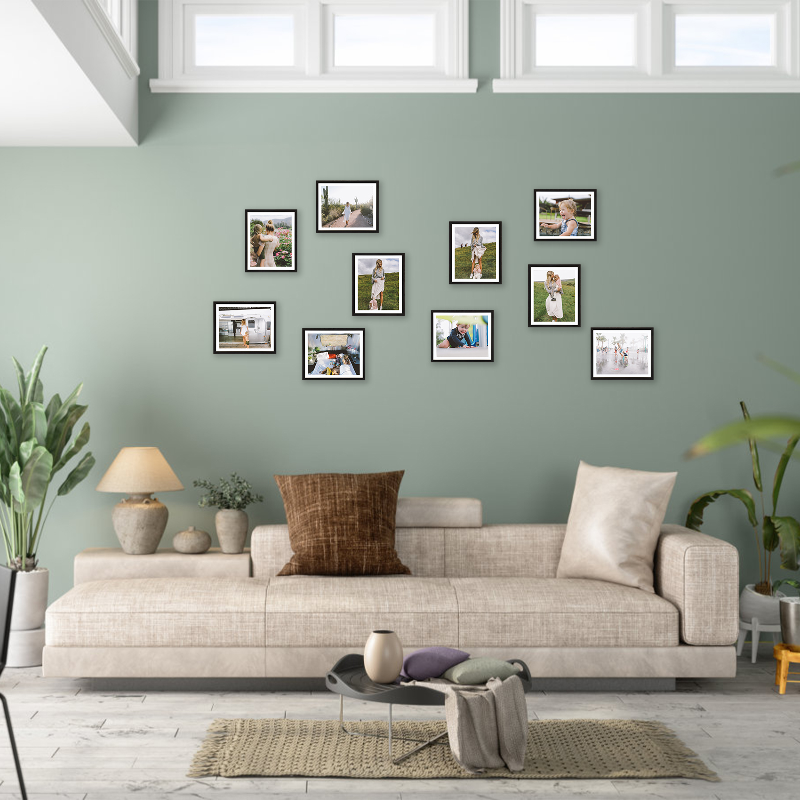 10 Pack 8x10 Picture Frames Set with Mat , Black 9 by 11 photo Frames for Wall Hanging and Desktop Display