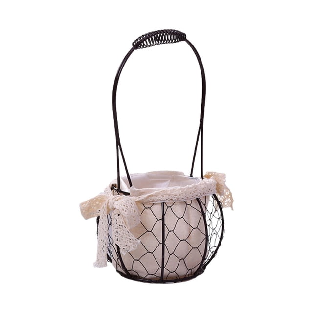 Wire Baskets for Storage Removable Fabric Liner Wire Storage Basket with Decorative Fabric Lining