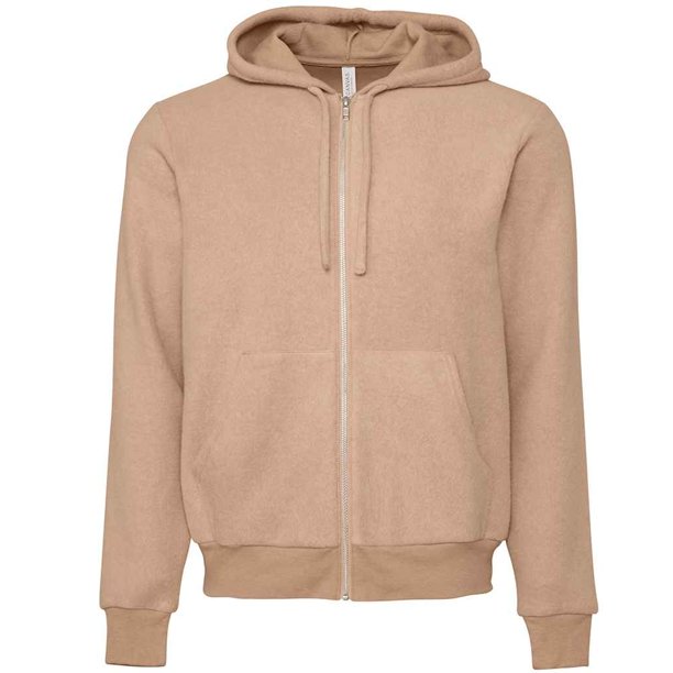 Bella + Canvas - Sudadera con Cremallera para Adultos Unisex (Gris Avena Jaspeado)