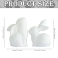 thumbnail image 3 of Ceramic Bunny Figurine Pair, White Pink Rabbit Ornament for Living Room, Pair of Cute Ceramic Bunny Figurines, Elegant Decor for Living Room Study Shelf, Housewarming Opening Gift, 3 of 8