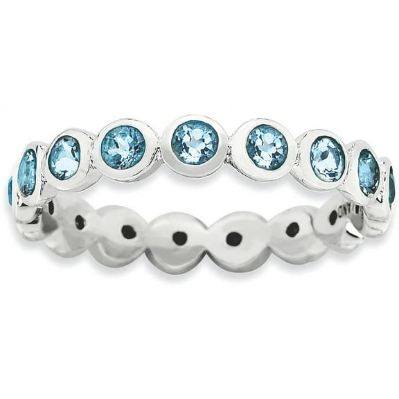 Sterling Silver March Swarovski Ring