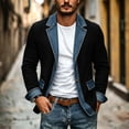 thumbnail image 5 of Raeneomay Men's Denim Knit Cardigan - Button Front Long Sleeve Jacket, 5 of 6