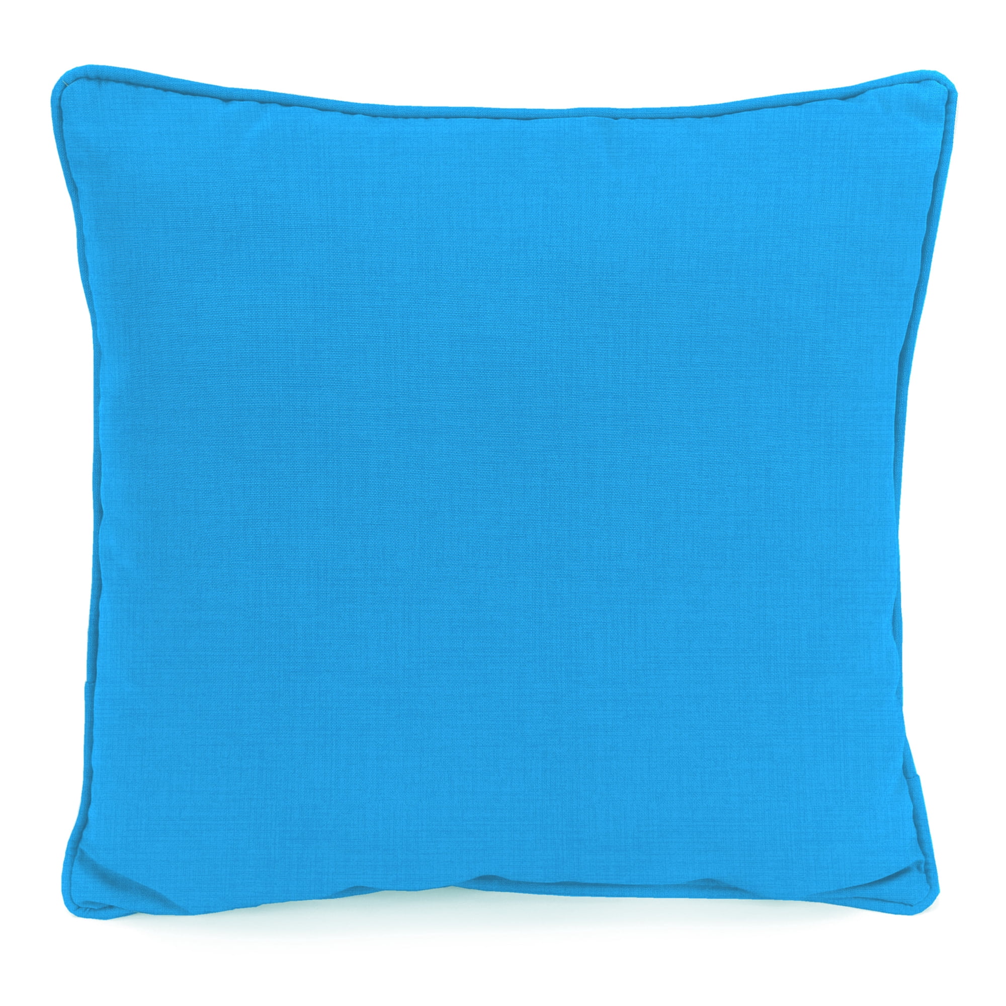 Jordan Manufacturing 18" x 18" Blue Medallion and Turquoise Solid Reversible Square Decorative Throw Pillow with Welt
