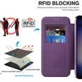 thumbnail image 6 of ELEHOLD Flip Wallet Case for Samsung Galaxy S25+ with Transparent Clear Back RFID Card Holders Magnetic Closure Mag Safe Compatible Shockproof Anti-Scratches Case for Samsung Galaxy S25+,Purple, 6 of 6