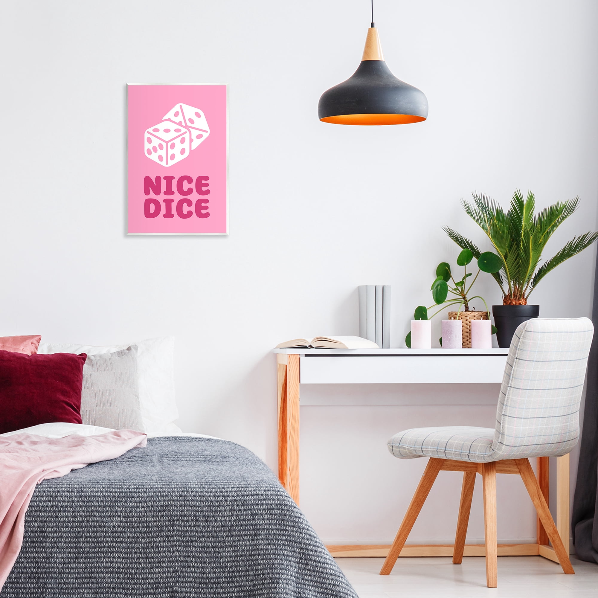 Stupell Industries Nice Dice Phrase Entertainment Painting Unframed Art Print Wall Art, 13 x 19