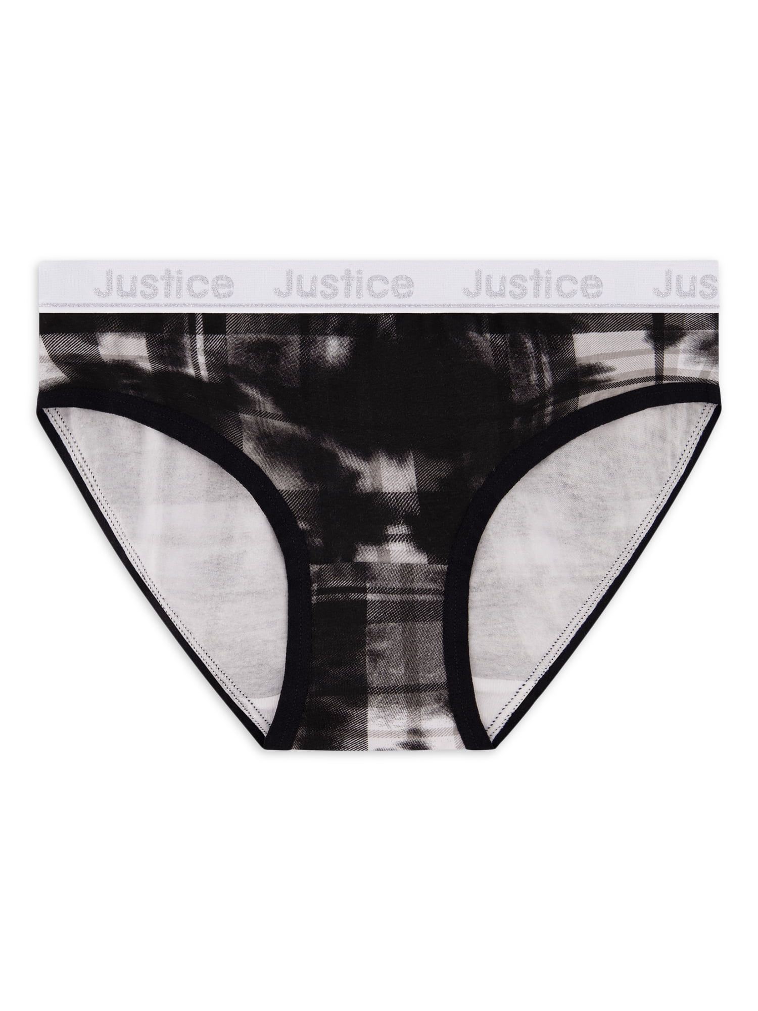 Justice Girls Oh So Soft Cotton Stretch Logo Elastic 5 Pack Hipster