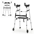 thumbnail image 1 of Costway Foldable Aluminum Alloy Walker Wheel Walking Frame W/ Seat & Armrest Pad, 1 of 10