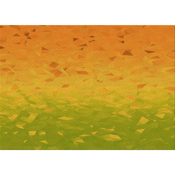 Ahgly Company Machine Washable Indoor Rectangle Transitional Deep Yellow Area Rugs, 5' x 7'