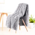 thumbnail image 1 of YJ.GWL Shaggy Soft Longfur Throw Blanket Plush Sherpa Warm Blanket for Kids and Adult Bed Sofa,90"x90",Light Gray, 1 of 7