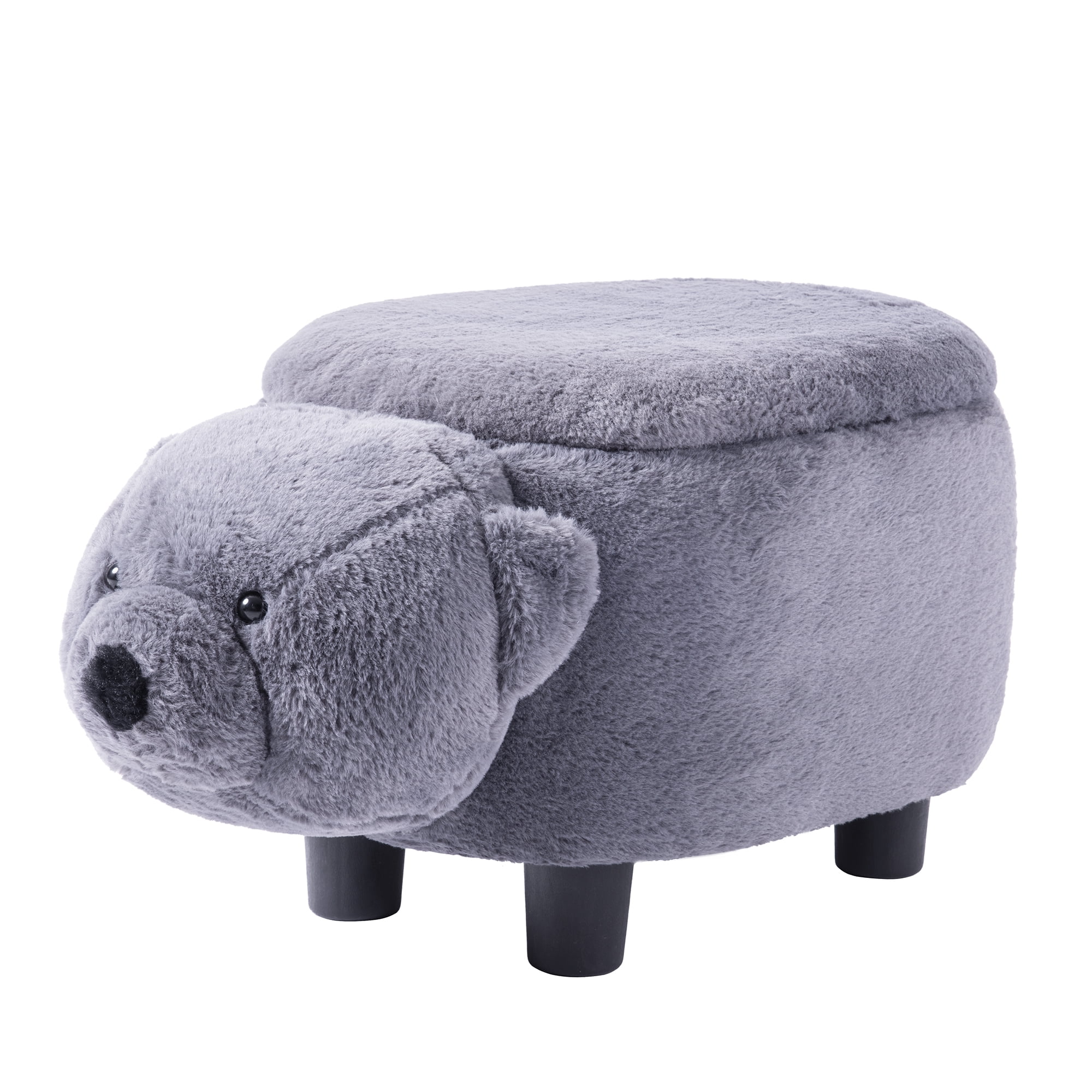 TKOOFN Upholstered Rideon Storage Ottoman Footrest Stool with Vivid