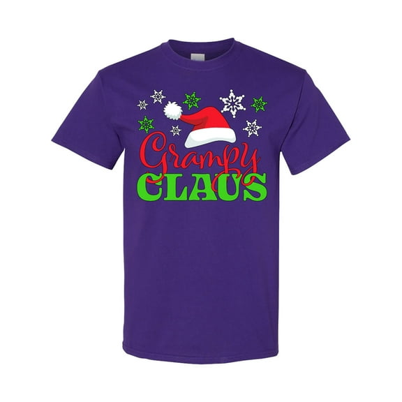 Inktastic Grampy Claus with Christmas Santa Hat and Snowflakes T-Shirt