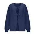 thumbnail image 4 of ITSAME Womens Cardigan Sweater, Lace-Up Long Sleeve 2025 Fashion Casual Knit Outwear Navy S, 4 of 8