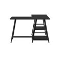 thumbnail image 6 of L-Shaped Computer Desk with Shelves, 47.2-Inch Corner Desk Writing Table Study Workstation Space Saving for Home Office, Black, 6 of 8