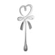 thumbnail image 1 of Billuyoard Mini cucharas en forma de corazón con nudo de lazo, cuchara agitadora de té para postre resistente y duradera, cuchara para postre Mostrada Plata, 1 of 6