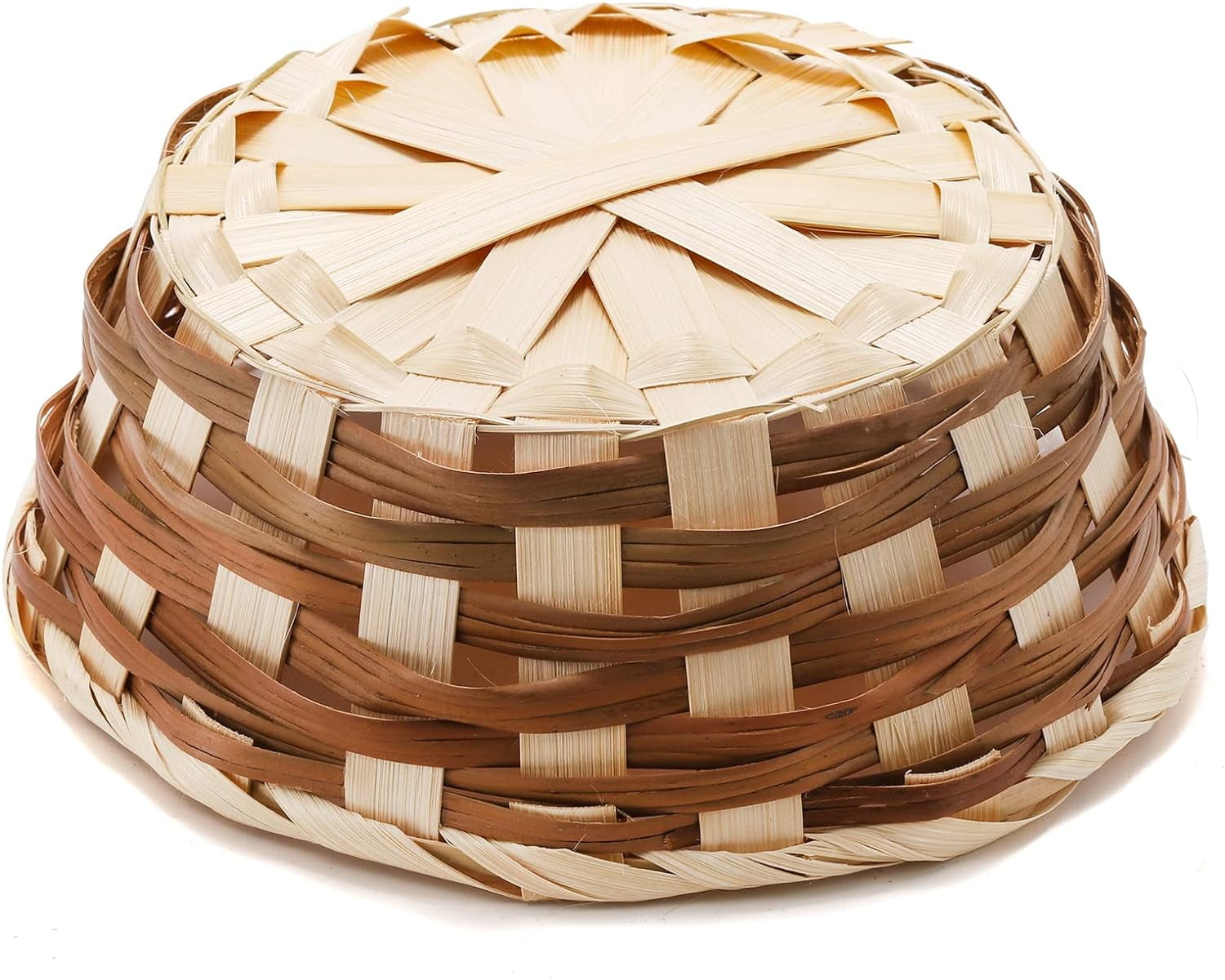 12 Pcs Woven Bread Baskets,Bamboo Round Basket Woven Small Baskets for Gifts,Empty Bread Serving Baskets for Food Fruit Woven Bamboo Fruit Tray for Kitchen Restaurant Display Christmas Vegetables