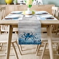 thumbnail image 2 of Table Runner Dresser Scarves 90 Inch Long, Marine Ocean Sea Octopus Monster Linen Dining Table Runners Coral on Rustic Wooden Board Tabletop Scarf for Wedding Holiday Party Kitchen, 2 of 7
