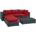 thumbnail image 4 of Modway Summon 5 Piece Outdoor Patio Sunbrella® Sectional Set in Canvas Red, 4 of 5